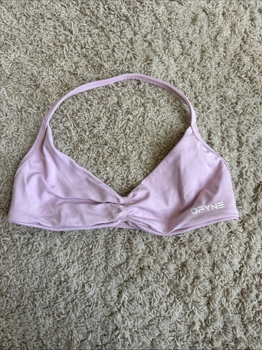 DFYNE Women's Light Rose Pink Halter Bra